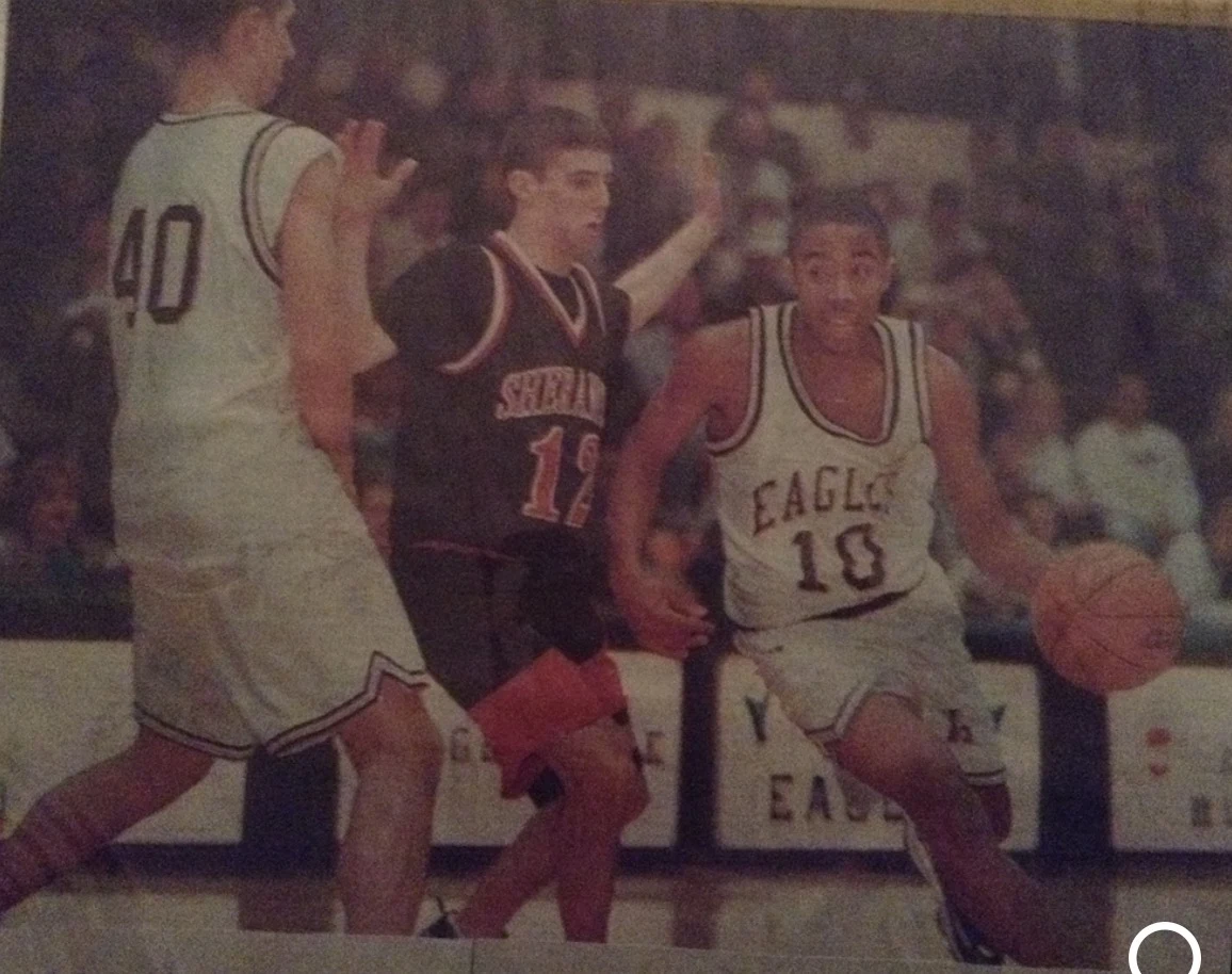 Archival photograph supplied by Coach Roberts from his high school playing days